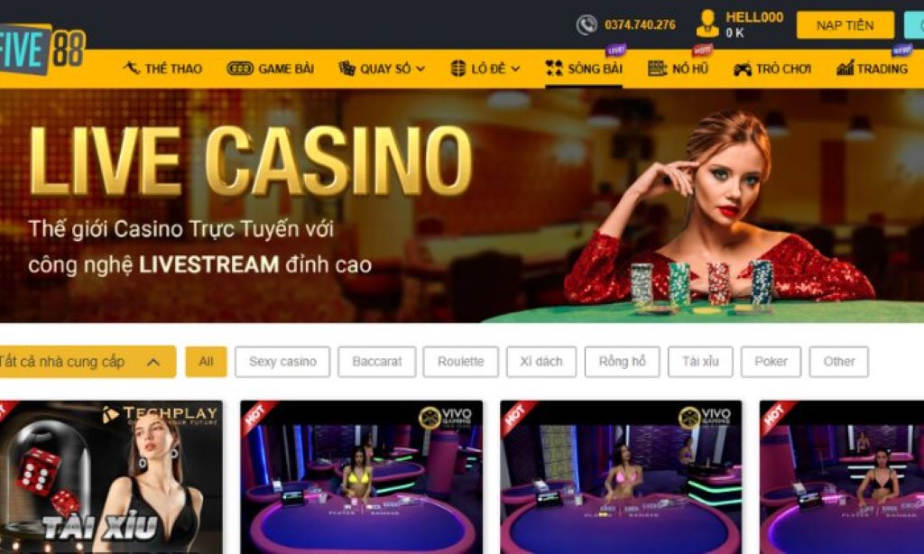 Giao diện thiết kế của nhà cái đơn giản với phông chữ vàng độc đáo